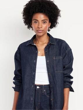 Old Navy Oversized Boyfriend Button-Down Jean Shirt